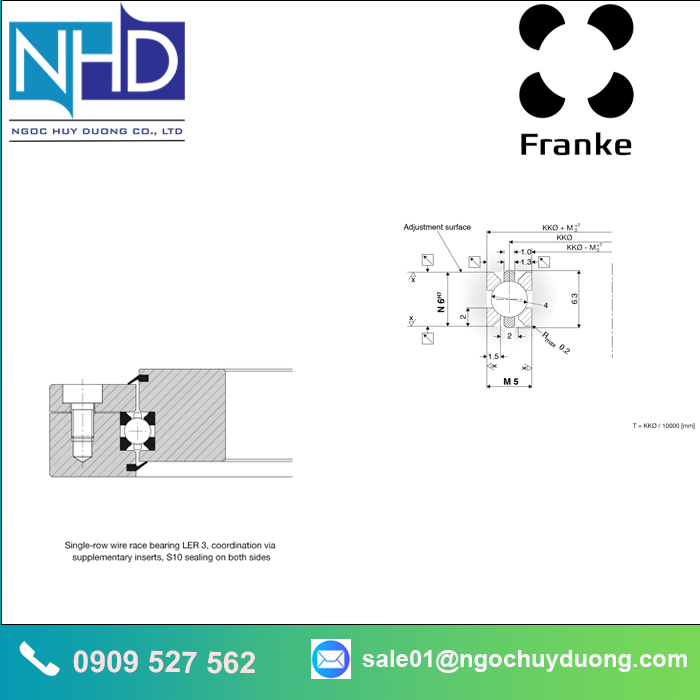 Vòng bi rãnh lăn Franke LER