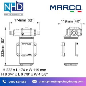 Bơm bánh răng bằng đồng UP14-LO Marco