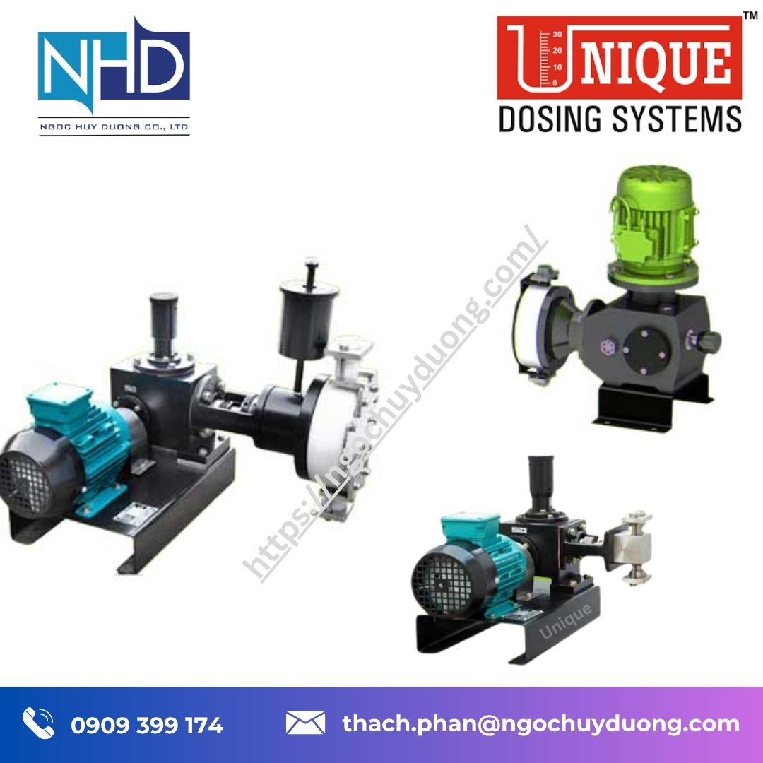 Tổng kho hàng sẵn Bơm định lượng màng Unique Dosing Hydraulic – Báo giá nhanh