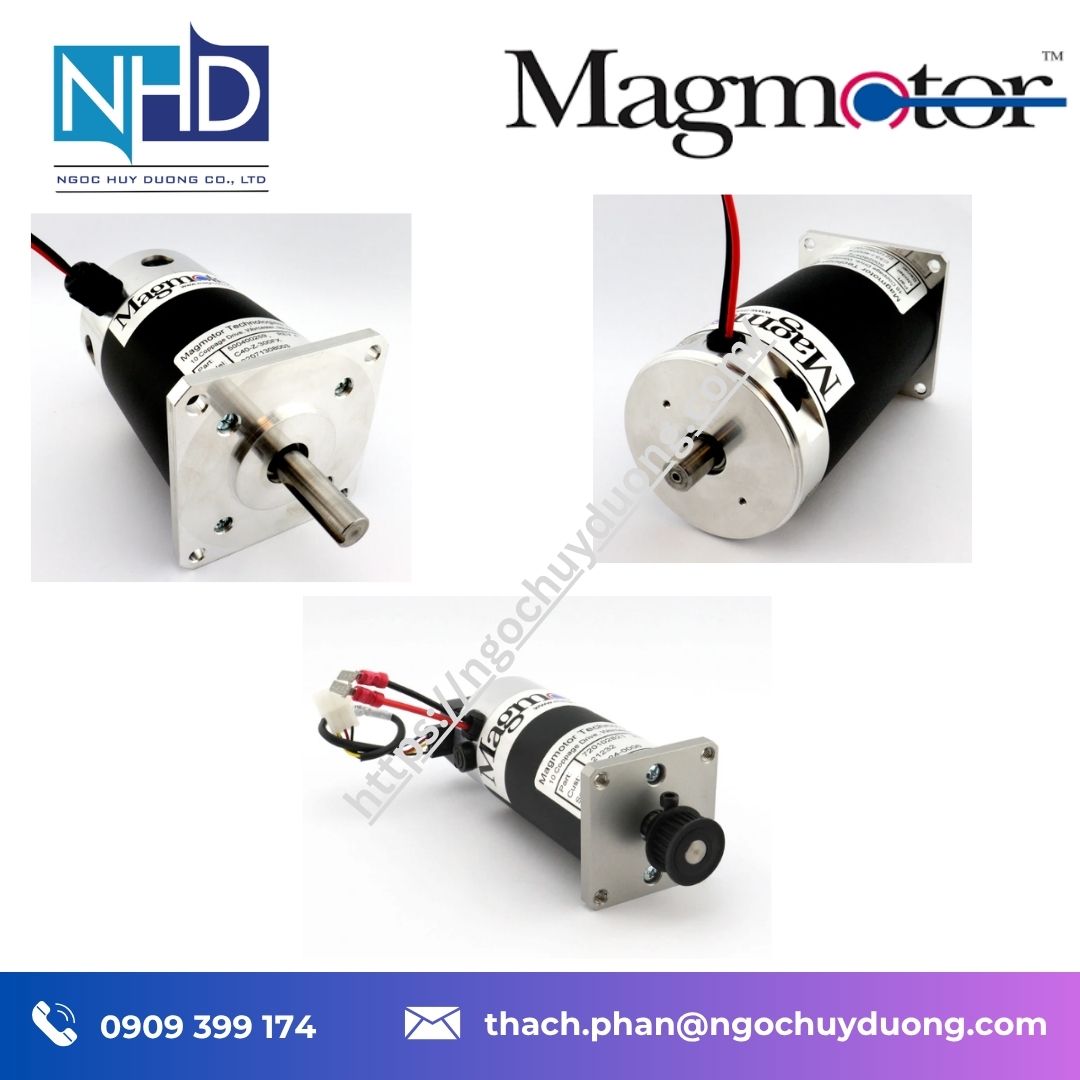 Tổng kho hàng sẵn Động cơ DC chổi than Magmotor C21 – Encoder và pulley