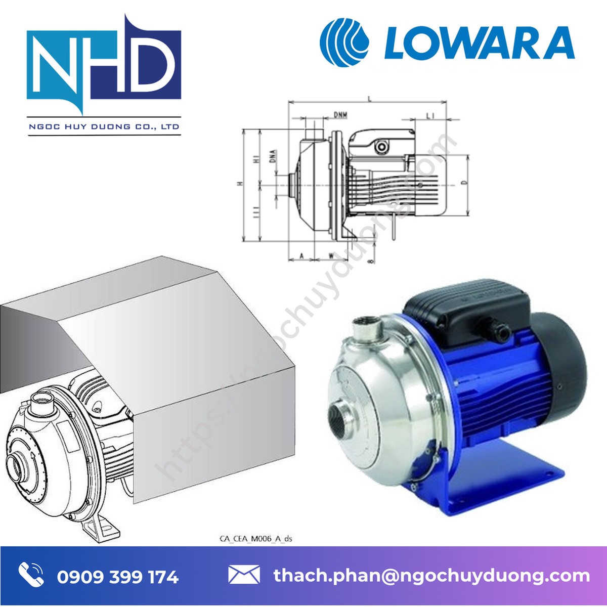Đại lý giá tốt Phân phối bơm ly tâm LOWARA CEA 120-3-A-V