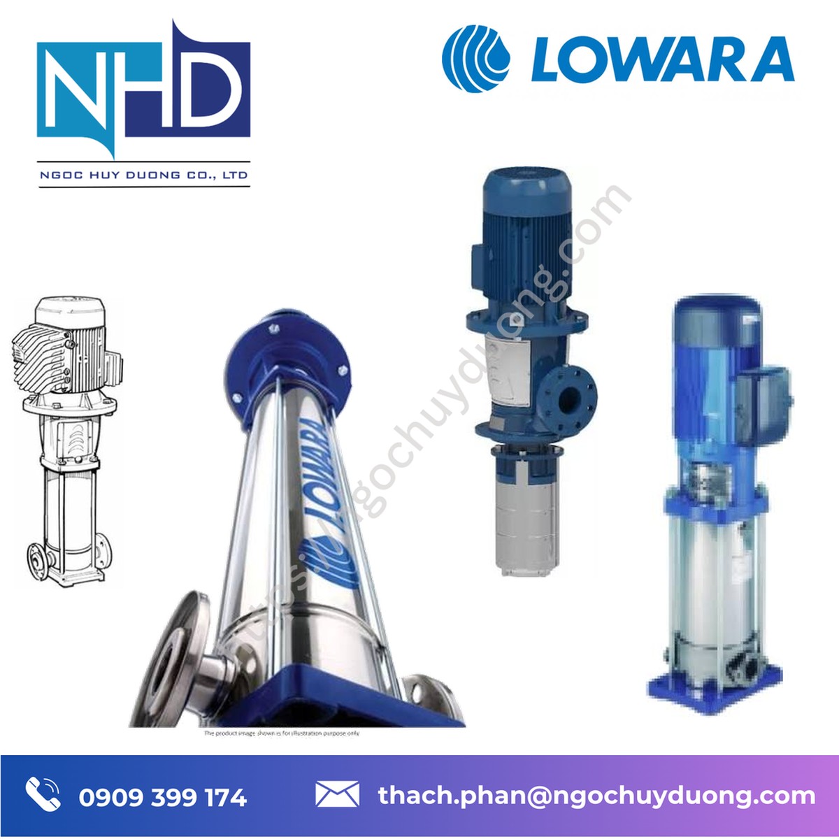 Đại lý giá tốt Phân phối bơm tuần hoàn nước nóng LOWARA 5SV02F003T