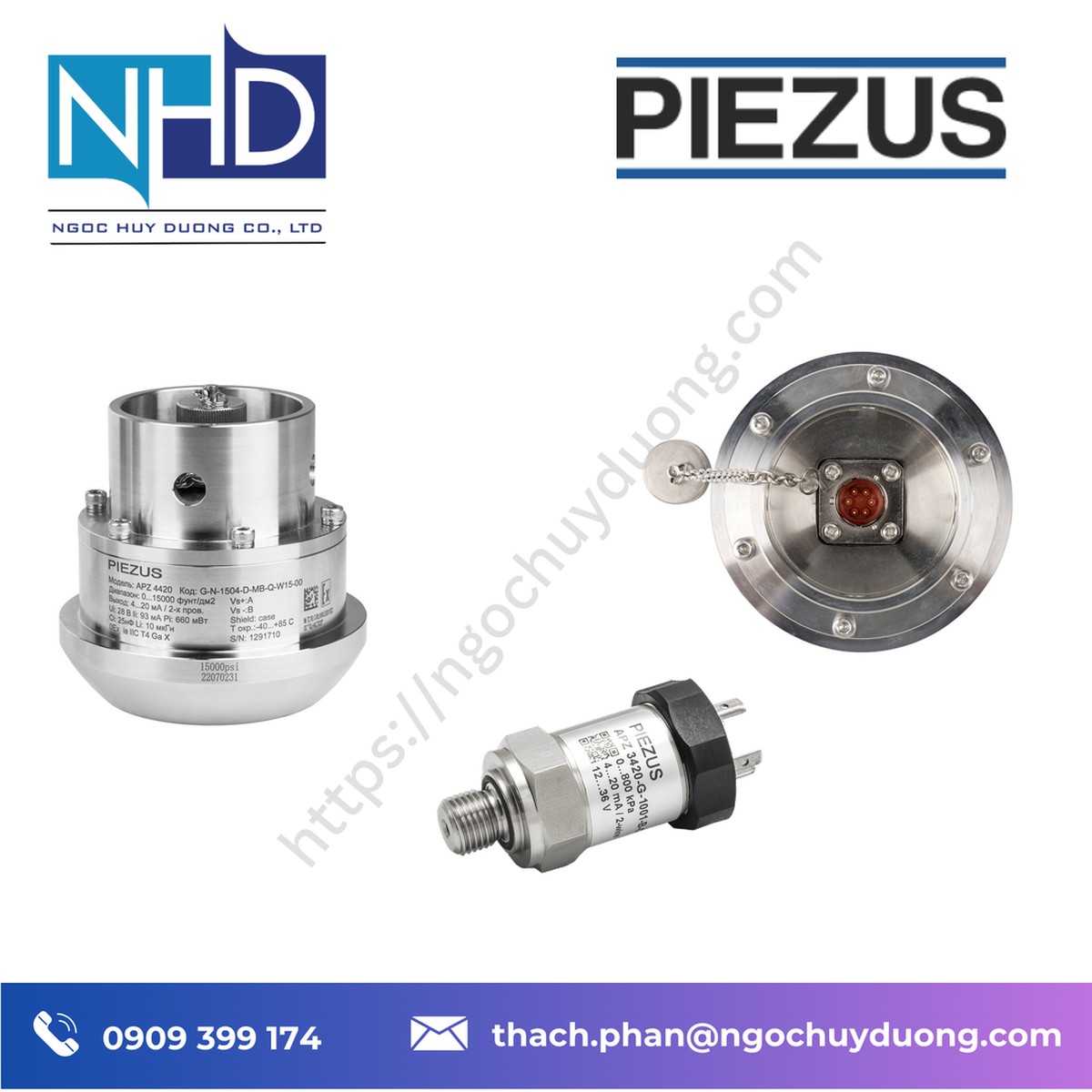 Tổng kho hàng sẵn Bộ truyền áp suất PIEZUS APZ 3420 chính hãng