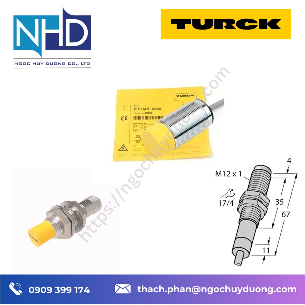Tổng kho hàng sẵn Cảm biến tiệm cận TURCK NI10-K20-AP6X Giá tốt