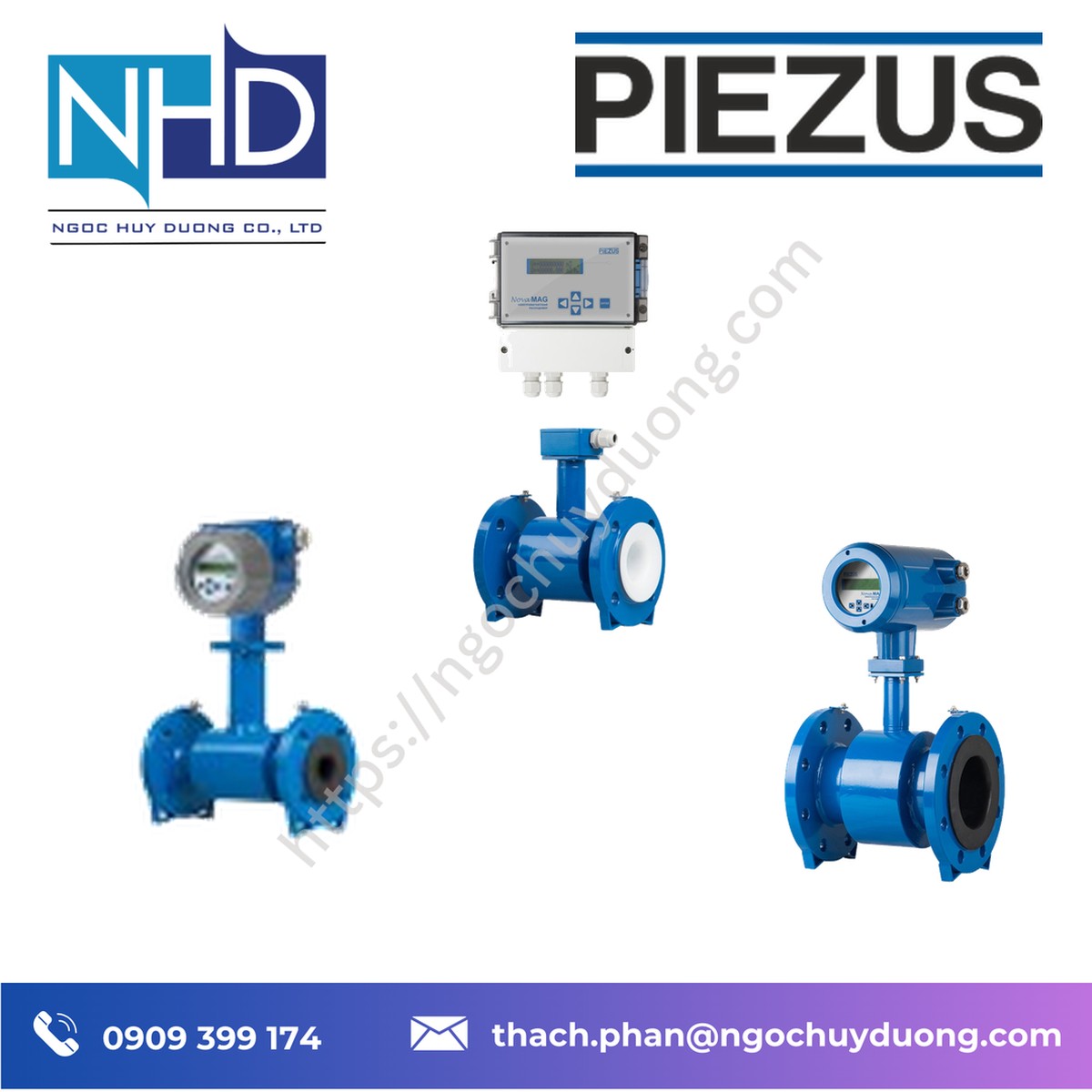 Tổng kho hàng sẵn Đồng hồ đo lưu lượng điện từ PIEZUS NovaMAG Pro Giá tốt