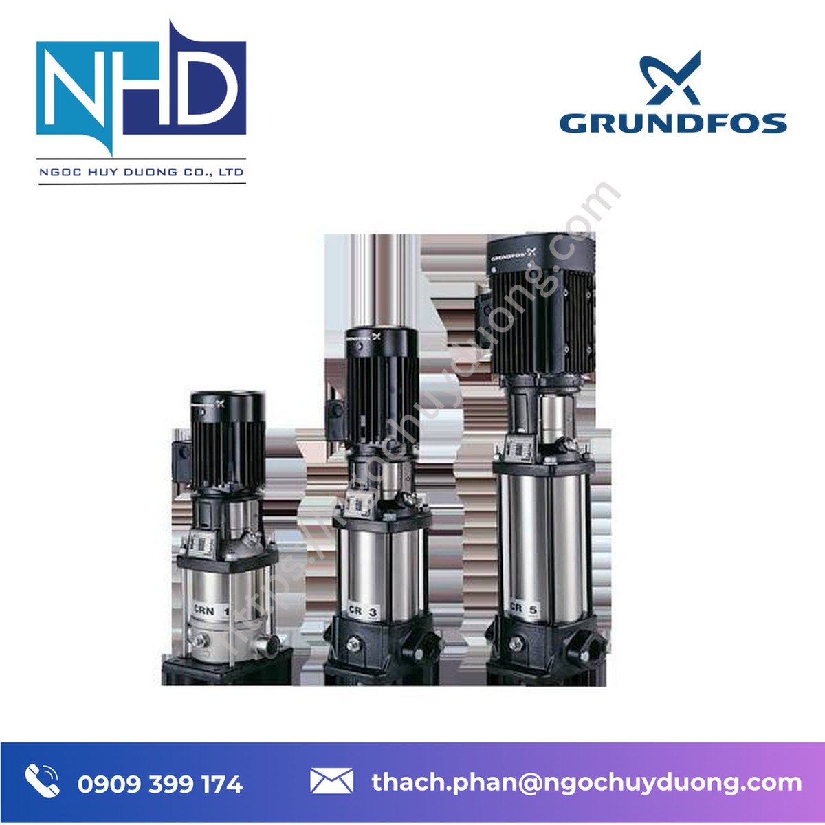 Tổng kho hàng sẵn Phân phối bơm trục đứng Grundfos CR5-16