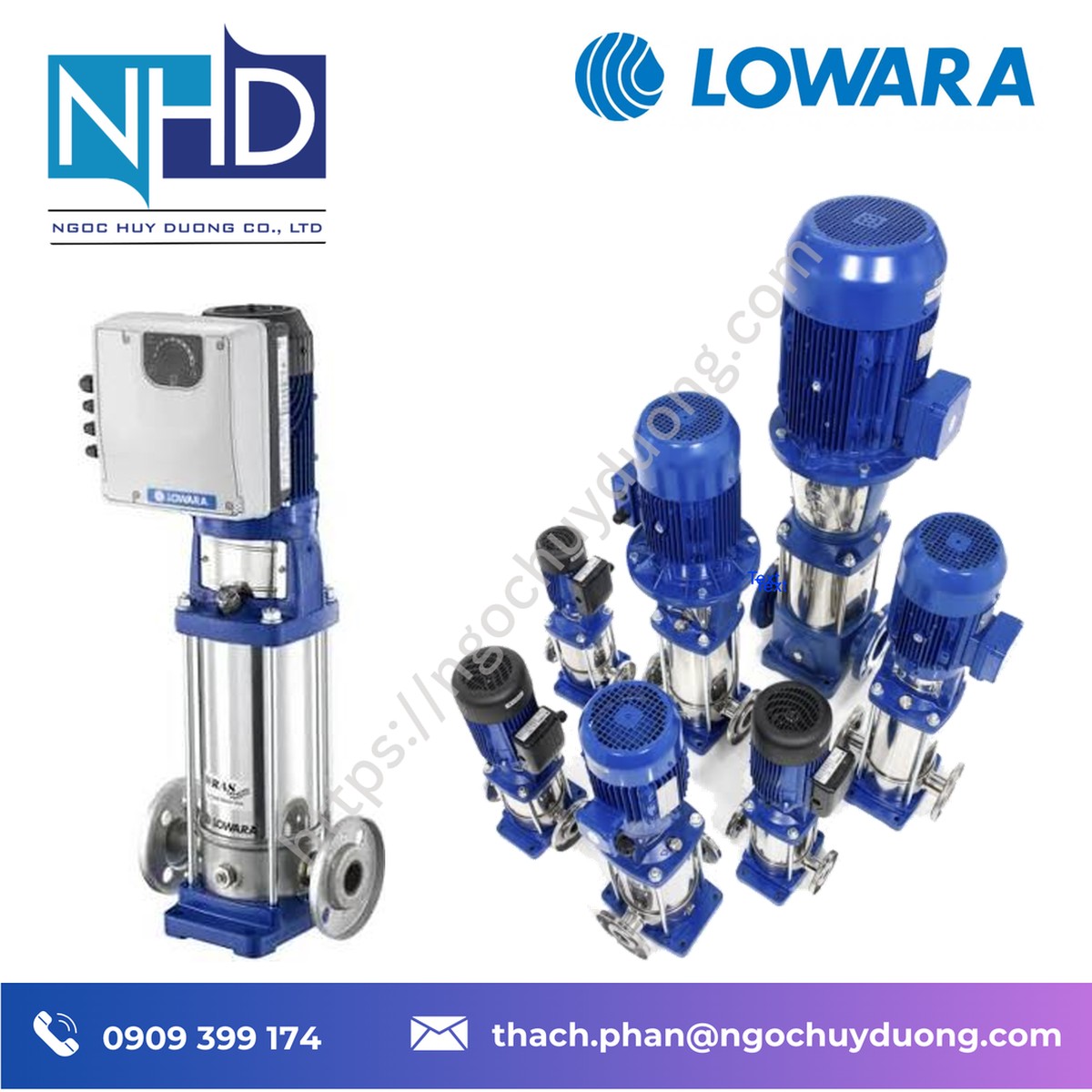 Tổng kho hàng sẵn Phân phối bơm tuần hoàn nước nóng LOWARA 5SV02F003T